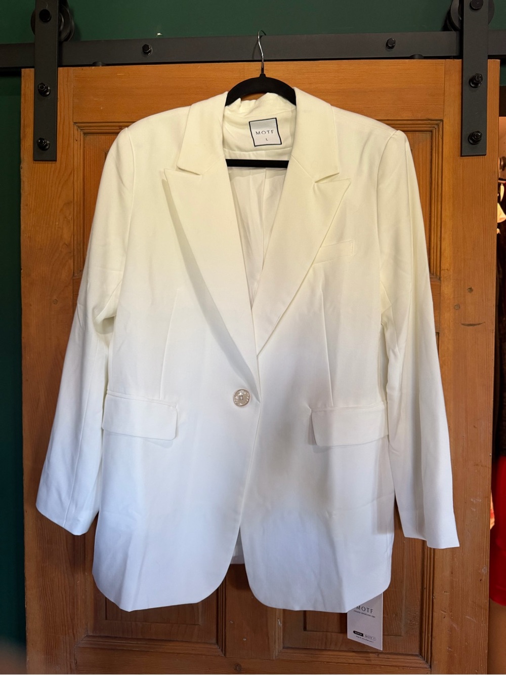 MOTF Cream Single-Button Tailored Blazer